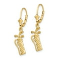 thumbnail image 2 of FJC Finejewelers 14k Yellow Gold Golf Bag Leverback Earrings Textured, 2 of 3