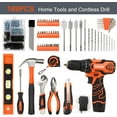 thumbnail image 2 of 12V Cordless Power Drill Tool Kit with 169PCS Household Tools, Orange Storage Bag for  Home Repair, 2 of 7