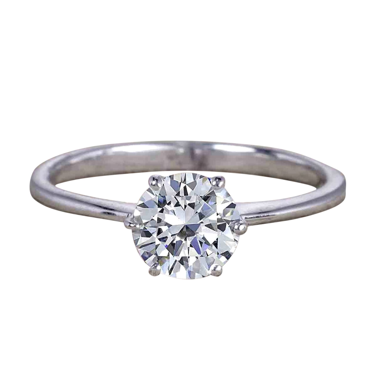 1.00CT Synthetic Diamond Solid Platinum PT950 Engagement Wedding Ring White Gold 