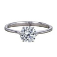 thumbnail image 1 of Classic Round Cut Solitaire 1 Carat Man made diamond moissanite Engagement Ring with 18k Gold Plating, 1 of 3