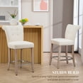 thumbnail image 4 of HOMCOM Counter Height Bar Stools Set of 2 with Button Tufted Back Footrest, 4 of 10