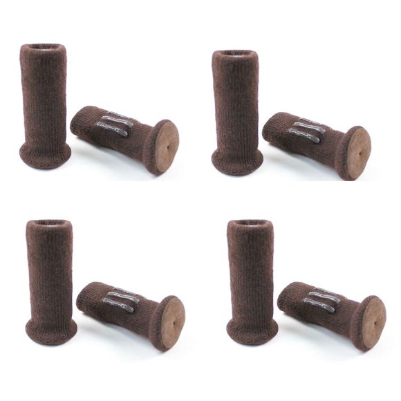 Protectores de piso para patas de silla Nancyprotectz con parte inferior de fieltro patentados con empuñaduras de goma y almohadillas de fieltro de doble capa (marrón chocolate) Fundas para calcetines