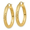 thumbnail image 2 of 14K Yellow Gold Earring Hoop Women'S 30 mm Diamond-Cut 4Mm Round Earrings, 2 of 3