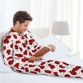 thumbnail image 6 of Uemuo Ladybug And Heart Pattern 2-Piece Loungewear Set - Men’s Soft Sleepwear, Cozy Winter PJs, Comfy Sleep Set-Large, 6 of 7