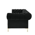 thumbnail image 5 of Arlette Sofa Black Velvet  Button Tufted Gold Nailhead Trim Sinuous Springs, 5 of 11