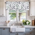 thumbnail image 2 of Green Grey Botanical Farmhouse Short Window Curtain Valances, Watercolor Spring Floral Summer Leaf Rod Pocket Kitchen Valances for Living Room Bedroom Bathroom Cafe 42" x 18", 2 of 8