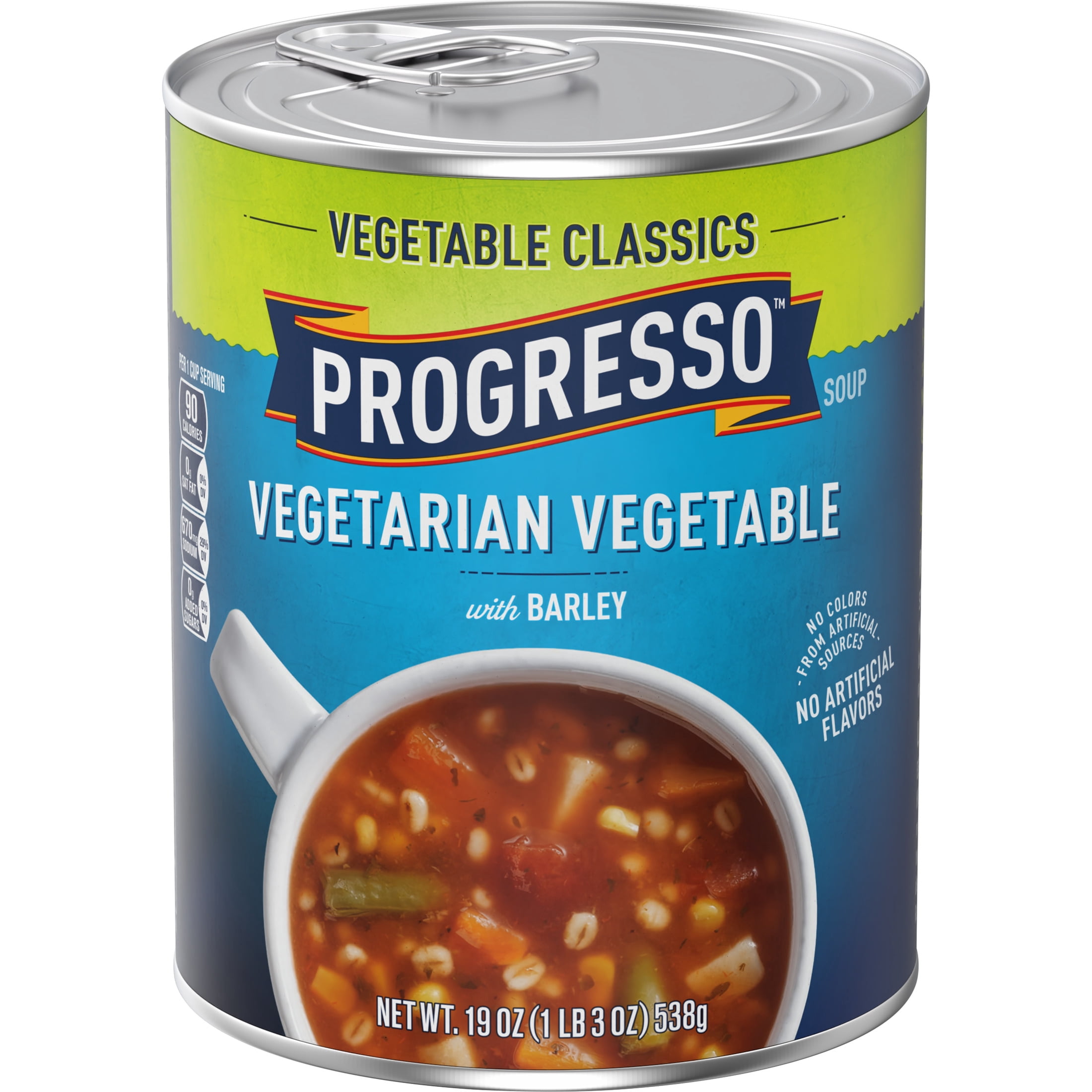 (3 pack) Progresso Vegetable Classics, Vegetarian Vegetable with Barley Canned Soup, 19 oz.