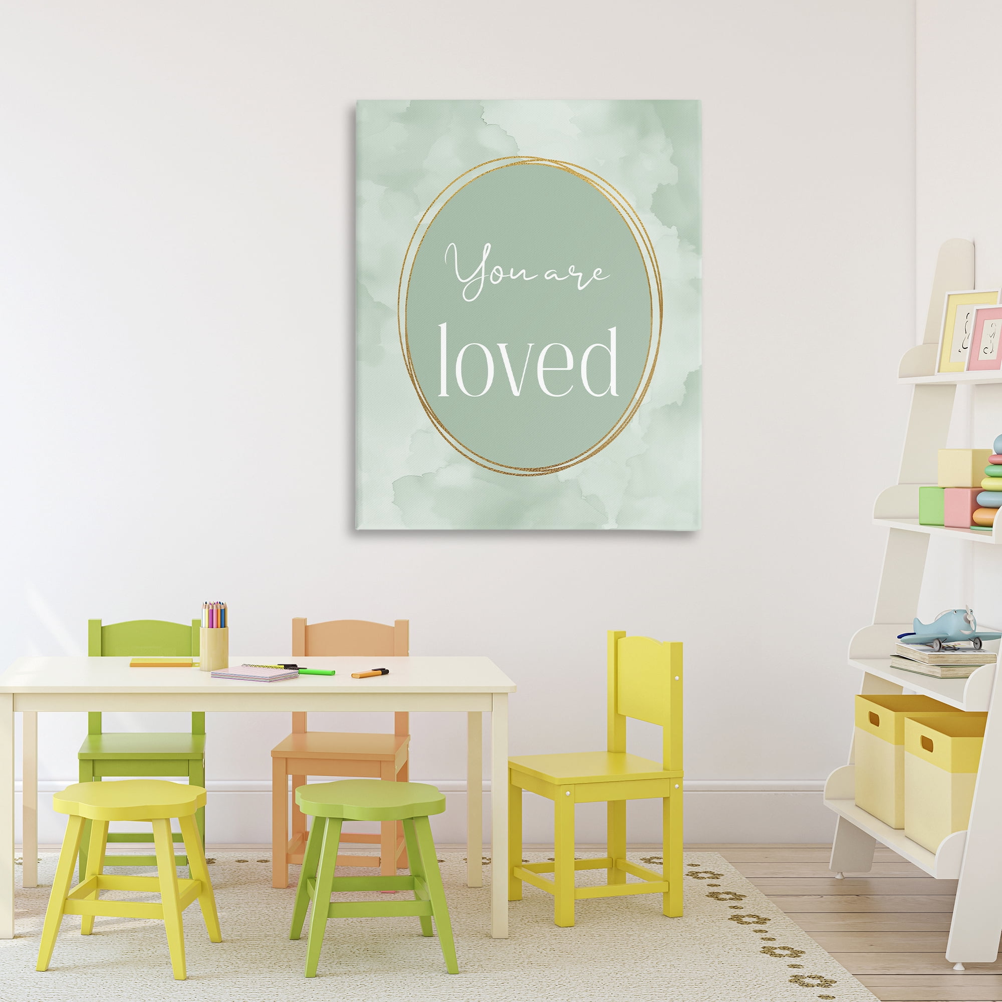Stupell Industries Green Golden Affirmation Canvas Wall Art, design by Christine Simpson Art
