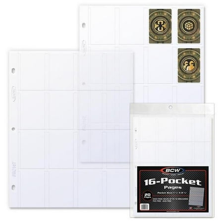 BCW PRO 16-POCKET PAGE - TOPLOAD - (20 CT. PACK) FOR X-WING AND ARMADA