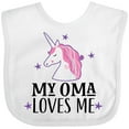 thumbnail image 3 of Inktastic My Oma Loves Me Girl Unicorn Girls Baby Bib, 3 of 4