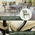 thumbnail image 6 of Hanover Traditions 7 Pcs Aluminum Outdoor Dining Set with Cast-top Table, Tan, 6 of 24