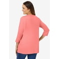 thumbnail image 2 of Woman Within Plus Size Perfect Three-Quarter Sleeve V-Neck Tee (Petite Available), 2 of 6
