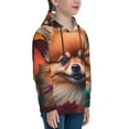 thumbnail image 3 of Fotbe Colorful Leaf Chihuahua Pattern Youth Pullover Hooded Sweatshirt, Boys Hoodie, Kangaroo Pocket Hoodie for Kids Girls -Medium, 3 of 6