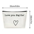 thumbnail image 2 of Sister Makeup Bag Gift under $5! Yannianjz Best Sister Makeup Bag, Missing You Toiletry Bag for Sister Gift, Travel Cosmetic Case with Inspirational Quote, Zipper Closure Bag, 2 of 4