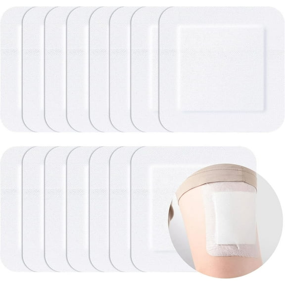 15 Pieces Bordered Gauze-Island Dressing Wound Bandage Sterile Adhesive Gauze Pads Patches Post Shower Breathable Borders Individually Packed Pouches Tapes (6 x 6 Inch)