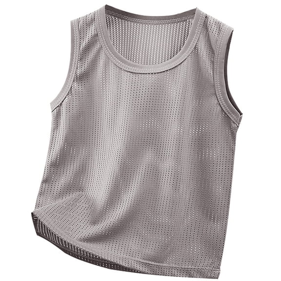 YunPes Toddler Boys Dry-Fit Active Tank Tops Moisture-Wicking Mesh Athletic Sleeveless Shirts Kids Running Basketball Sport Outfits