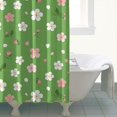 thumbnail image 4 of Strawberry and Blossom Pink Pattern Modern Waterproof Shower Curtain Set with 12 Hooks, Washable Decorative Bathroom Shower Curtain, 4 of 6