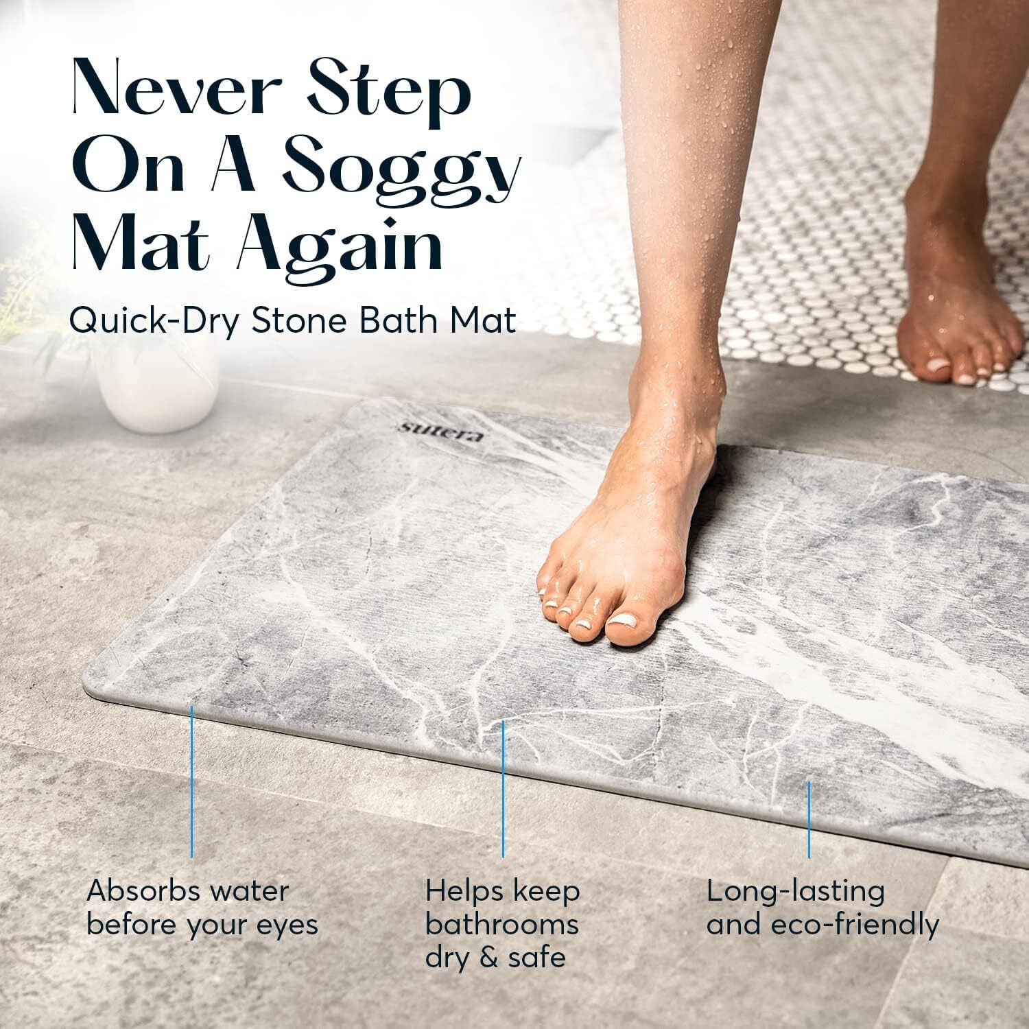 Stone Bath Mat - Granite