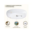 thumbnail image 2 of EastVita 67InchSolid Surface Freestanding Bathtub. Contemporary Oval Shape Soaking Tub. Egg Shell Stone Resin Stand Alone Bathtub With Pop-Up Drain And Overflow. Cupc Certified.Matte White, 2 of 8