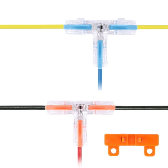 Brightfour T Tap Wire Connectors for AWG 28-12, Lever Wire Connectors 20 Pack, 3 Way 1 Pin