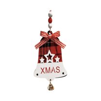 FastXmas Chrismtas Hanging Decoration,Wood Christmas Red Plaid British-Style Letter Ornaments, Merry Christmas Pine-Tree Shape Ornaments,2D Pendants for Xmas Tree,Car,Party,Holiday Decor 3.1"