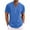 Dark Blue, variant on JIUKE Mens T-Shirts Cotton Linen Shirts Short Sleeve V Neck Buttons Stand Collared Top Summer Solid Color Tees