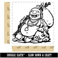 thumbnail image 2 of Budai Laughing Buddha Fat Monk Chan Square Rubber Stamp Stamping Scrapbooking Crafting - Small 1.25in, 2 of 7