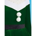 thumbnail image 6 of iiniim Girls Long Sleeve Halter Sequins Christmas Dress Velvet Festive Party Role Play Dancewear Green 10, 6 of 7