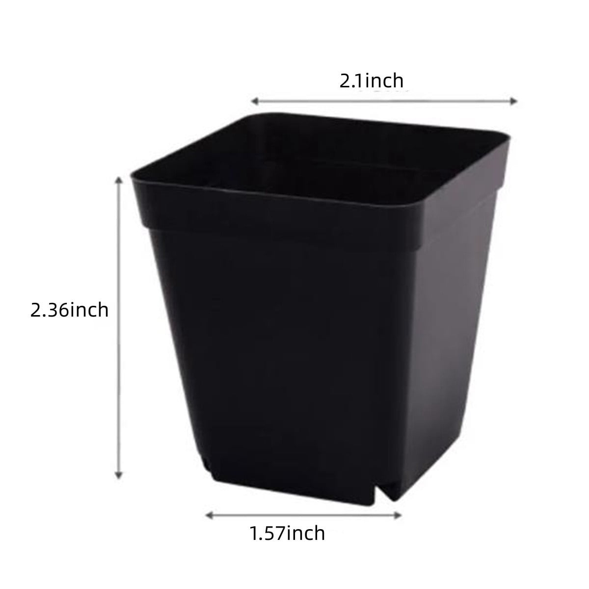 100Pcs Nursery Pots 2 Inch, Black Starter Pots, Transplant Planting Pots, Flower Pots for Starting Seedlings, Succulents, with Drainage Holes,Square