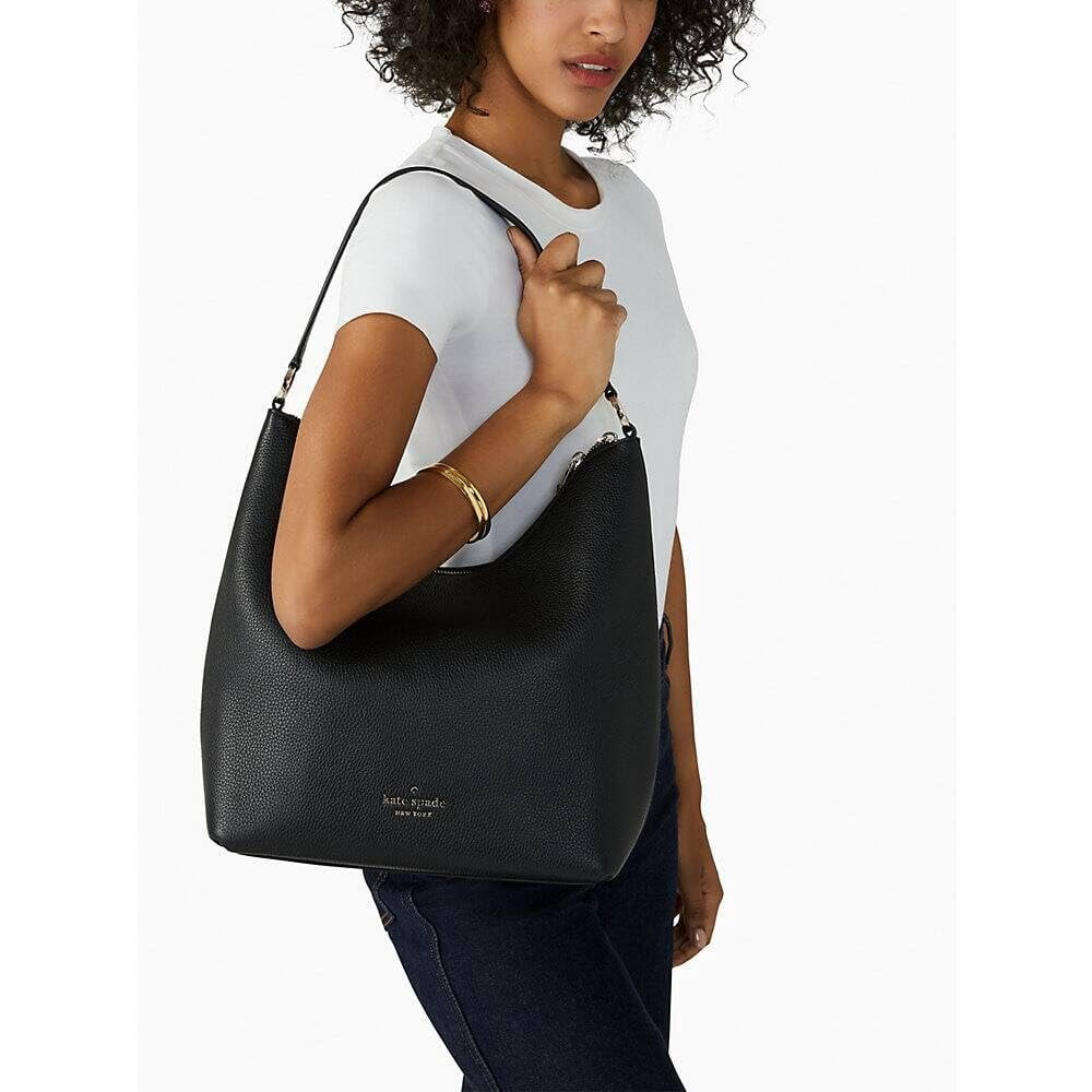 Kate Spade New York Zippy Pebbled Leather Shoulder Bag Black