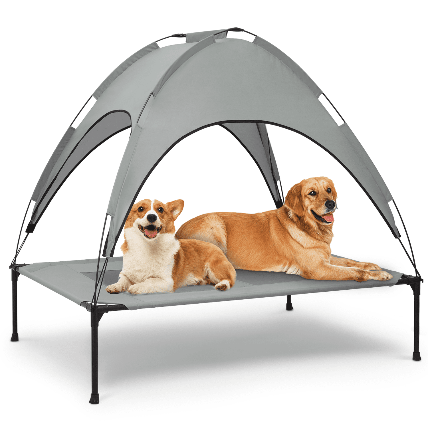 MoNiBloom Outdoor Elevated Dog Bed with Removable Canopy, 55" Large