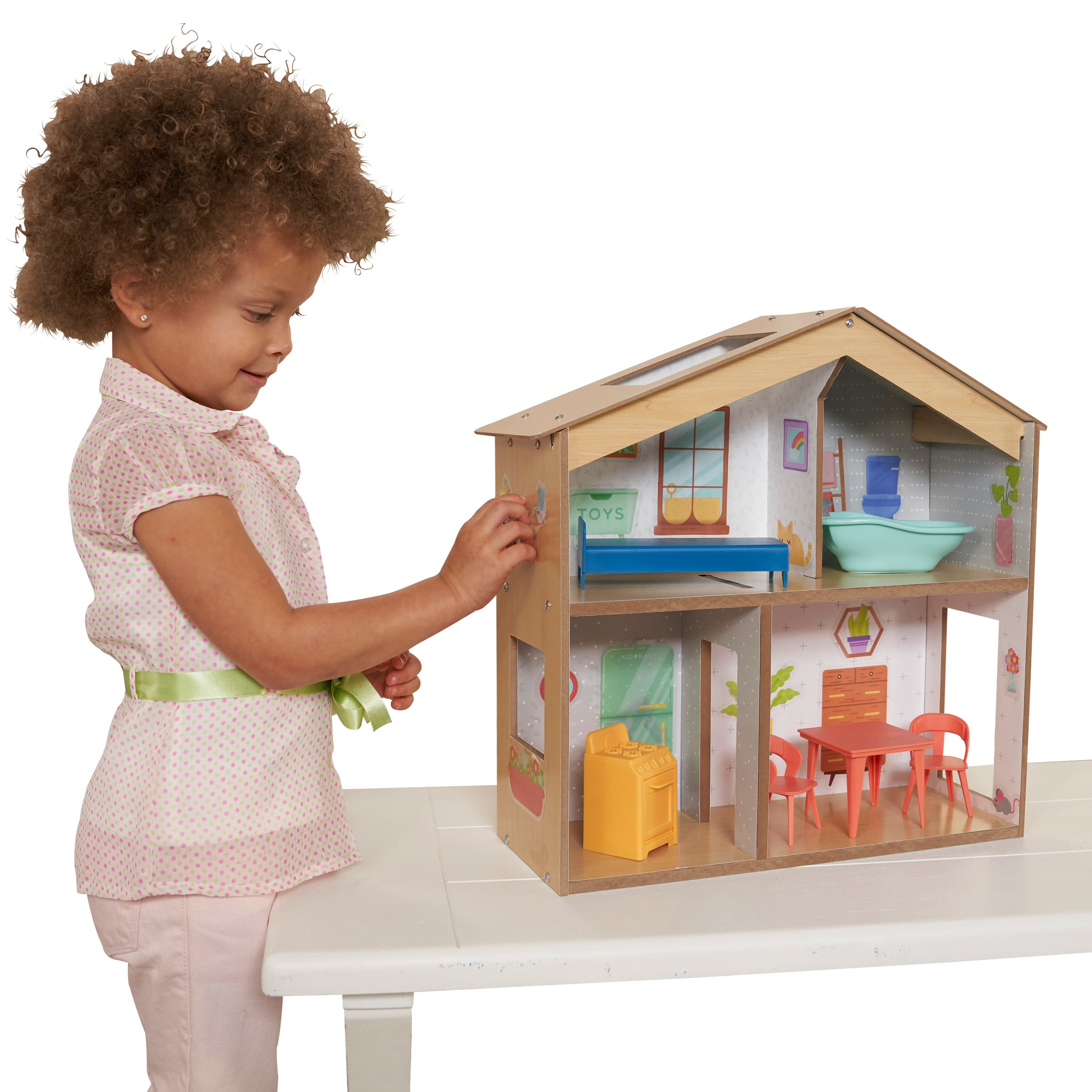 Best Choice Products 44in 3-Story Wood Dollhouse, Large Open Mansion w/ 5  Colorful Rooms, 17 Furniture Pieces 