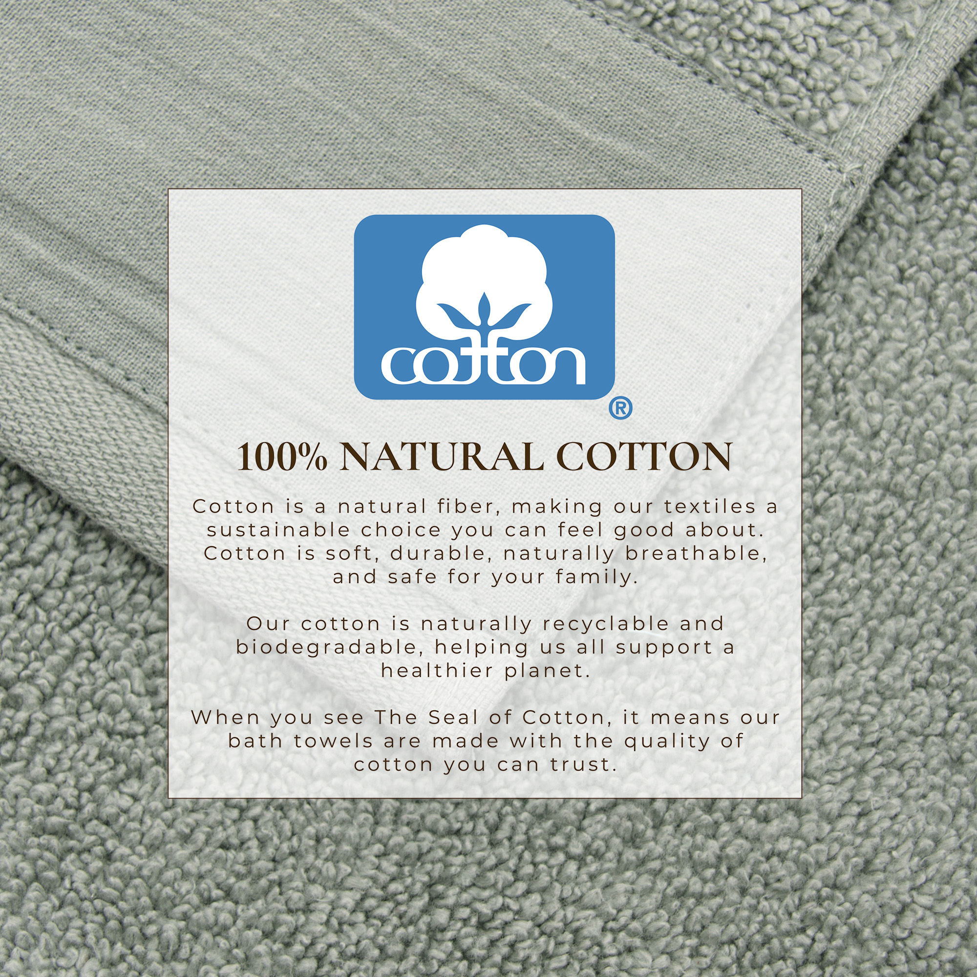 Ultra-Soft Cotton and Modern Linen-Like Border 4 Pack Bath Towel Set