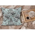 thumbnail image 2 of Shabby Flora Fluffy Throw Pillow Cushion Cover, Vintage Monochrome Pond Water Flowers Lily Carp Snail Twigs Art, Decorative Square Accent Pillow Case, 18" x 18", Pale Blue White Black, by Ambesonne, 2 of 5