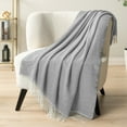 thumbnail image 5 of PAVILIA Light Gray Herringbone Throw Blanket for Couch Bed, Decorative Outdoor Throw Blanket, Faux Cashmere Throw Blanket, Lightweight Accent Sofa Throw Blanket, 50x60, 5 of 9