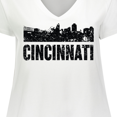 thumbnail image 4 of Inktastic Cincinnati Skyline Grunge Women's Plus Size V-Neck T-Shirt, 4 of 5