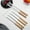 Khaki, variant on Uioepy Blowout Sale Ruiming Stainless Steel Chocolate Hot Pot Fork Six-Piece Set, Plastic Handle Fruit Fork, Western-Style Cream Hot Pot Fork, Black Stainless Steel Chocolate Hot Pot Fork Six Piece Se