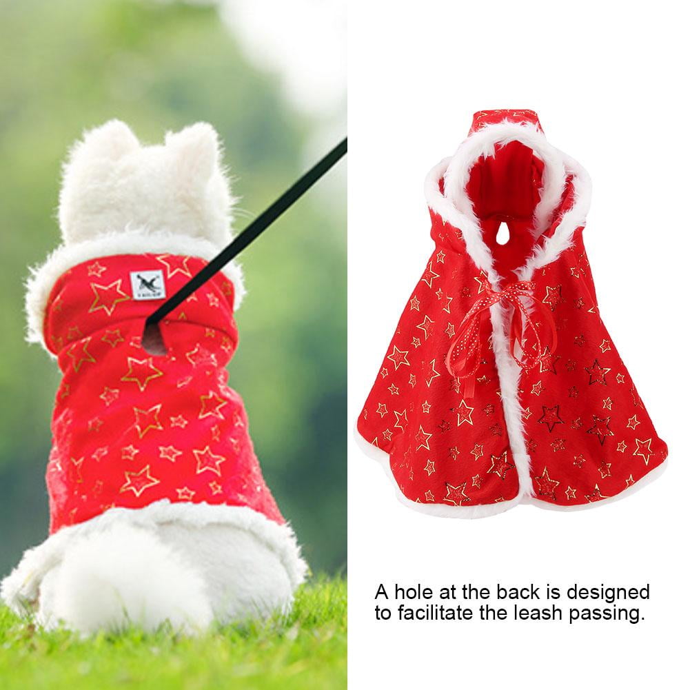 LYUMO Pet Dog Cat Cloak with a Hat Puppy Red Hooded Shawl Winter Hoodie