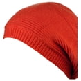 thumbnail image 3 of NYFASHION101 Unisex Yarn Crafted Warm Knit Ribbed Baggy Hat Skull Cap Beanie, Rust, 3 of 4