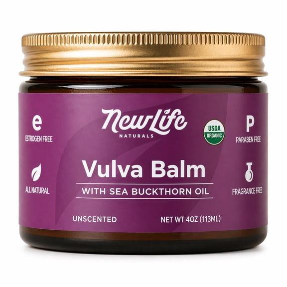 NewLife Naturals Vulva Balm for Menopause Support, Feminine Dryness, Itching, Irritation, Discomfort - 2oz