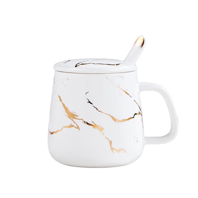 Billuyoard Taza de cerámica nórdica, tazas creativas de café, taza de lujo con asa, cuchara, tazas para restaurante, suministros para beber en el hogar, Juegos de servir café y té Tipo 2 Billuyoard HA080834-02