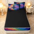 thumbnail image 4 of Homewish Romantic Tree Of Life Zipper Twin Comforter Sets with Fitted Sheet and 2 Pillowcases,Night Starry Sky Zipper Bedding Set,Blue Purple,Black Reversible,4pcs, 4 of 8