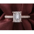 thumbnail image 2 of solitaire jewels Art Deco 3CT Emerald Moissanite Hidden Halo Engagement Ring For Women with 3D Pave Diamond Shank, 10K Rose Gold, 2 of 7