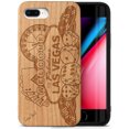thumbnail image 1 of Case Yard Wooden Case Outside Soft TPU Silicone Slim Fit Shockproof Wood Protective Phone Cover for Girls Boys Men and Women Supports Wireless Charging Las Vegas Gambler Design case for iPhone-8-Plus, 1 of 7