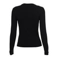 thumbnail image 4 of Womens Long Sleeve Basic Shirts Slim Fit Fall Thermal T-Shirt Crew Neck Trendy Tops (Black XS), 4 of 5