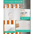 thumbnail image 4 of No Hook Shower Curtain with Snap in Liner, Orange and White Striped Geometric Hotel Shower Curtains for Bathroom, Washable Shower Curtain Liner Set with Mesh Top Window, 72”x78”, 4 of 6