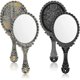 thumbnail image 1 of Hand Mirror, Retro Pattern Handle Makeup Mirror, Cosmetic Mirror Oval Style Travel Mirror, Small Mirror, 1 of 5