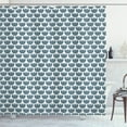 thumbnail image 1 of Ambesonne Folk Art Shower Curtain, Eco Hygge Flowers Pattern, 69"Wx75"L, Slate Blue and White, 1 of 3