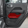 thumbnail image 5 of Soft Carbon Fiber Car Interior Decor Kits 2Pcs Red Carbon Fiber Rear Door Panel Cover Trim For Jeep Wrangler JL Gladiator Sticker, 5 of 15