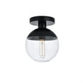 thumbnail image 3 of Eclipse 1 Light Black Flush Mount With Clear Glass, 3 of 5
